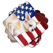 Load image into Gallery viewer, Chihuahua Leg up Patriotic Foam Coaster  BB9697FC