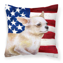 Load image into Gallery viewer, Chihuahua Leg up Patriotic Fabric Decorative Pillow BB9697PW1818