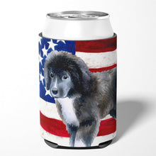 Load image into Gallery viewer, Newfoundland Puppy Patriotic Can or Bottle Hugger BB9699CC