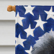 Load image into Gallery viewer, Newfoundland Puppy Patriotic Flag Canvas House Size BB9699CHF