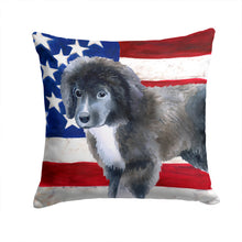 Load image into Gallery viewer, Newfoundland Puppy Patriotic Throw Pillow - 14x14 Decorative Pillow – Art for Your Home &amp; Patio BB9699PW1414