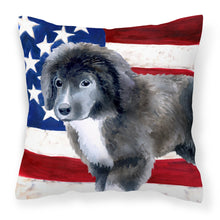 Load image into Gallery viewer, Newfoundland Puppy Patriotic Fabric Decorative Pillow BB9699PW1818