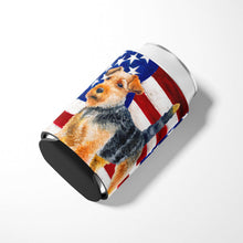 Load image into Gallery viewer, Welsh Terrier Patriotic Can or Bottle Hugger BB9700CC