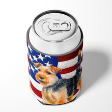 Load image into Gallery viewer, Welsh Terrier Patriotic Can or Bottle Hugger BB9700CC