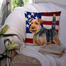 Load image into Gallery viewer, Welsh Terrier Patriotic Throw Pillow - 14x14 Decorative Pillow – Art for Your Home &amp; Patio BB9700PW1414