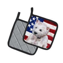 Load image into Gallery viewer, Westie Patriotic Pot Holders - Set of 2 - Heat-Resistant Kitchen Essentials BB9701PTHD