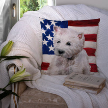 Load image into Gallery viewer, Westie Patriotic Throw Pillow - 14x14 Decorative Pillow – Art for Your Home &amp; Patio BB9701PW1414