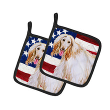 Load image into Gallery viewer, Afghan Hound Patriotic Pot Holders - Set of 2 - Heat-Resistant Kitchen Essentials BB9702PTHD