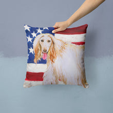 Load image into Gallery viewer, Afghan Hound Patriotic Throw Pillow - 14x14 Decorative Pillow – Art for Your Home &amp; Patio BB9702PW1414