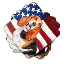 Load image into Gallery viewer, Basset Hound Patriotic Foam Coaster  BB9704FC