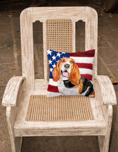 Load image into Gallery viewer, Basset Hound Patriotic Fabric Decorative Pillow BB9704PW1818