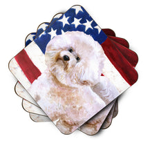 Load image into Gallery viewer, Bichon Frise #2 Patriotic Foam Coaster  BB9705FC