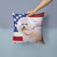 Load image into Gallery viewer, Bichon Frise #2 Patriotic Throw Pillow - 14x14 Decorative Pillow – Art for Your Home &amp; Patio BB9705PW1414