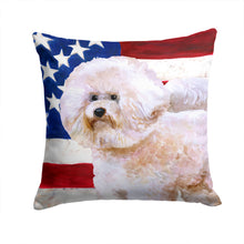 Load image into Gallery viewer, Bichon Frise #2 Patriotic Throw Pillow - 14x14 Decorative Pillow – Art for Your Home &amp; Patio BB9705PW1414