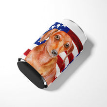 Load image into Gallery viewer, Red Dachshund Patriotic Can or Bottle Hugger BB9707CC