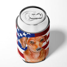 Load image into Gallery viewer, Red Dachshund Patriotic Can or Bottle Hugger BB9707CC
