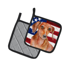Load image into Gallery viewer, Red Dachshund Patriotic Pot Holders - Set of 2 - Heat-Resistant Kitchen Essentials BB9707PTHD