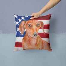 Load image into Gallery viewer, Red Dachshund Patriotic Throw Pillow - 14x14 Decorative Pillow – Art for Your Home &amp; Patio BB9707PW1414