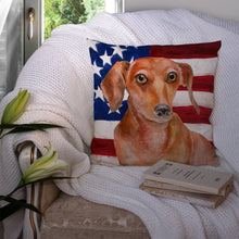 Load image into Gallery viewer, Red Dachshund Patriotic Throw Pillow - 14x14 Decorative Pillow – Art for Your Home &amp; Patio BB9707PW1414