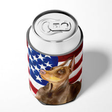 Load image into Gallery viewer, Doberman Pinscher Patriotic Can or Bottle Hugger BB9709CC
