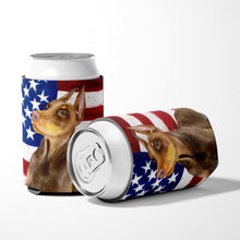 Load image into Gallery viewer, Doberman Pinscher Patriotic Can or Bottle Hugger BB9709CC