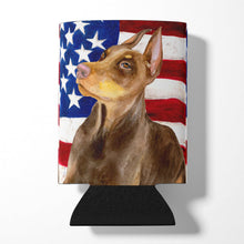 Load image into Gallery viewer, Doberman Pinscher Patriotic Can or Bottle Hugger BB9709CC