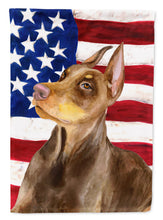 Load image into Gallery viewer, Doberman Pinscher Patriotic Flag Canvas House Size BB9709CHF