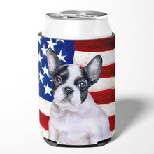 Load image into Gallery viewer, French Bulldog Black White Patriotic Can or Bottle Hugger BB9710CC