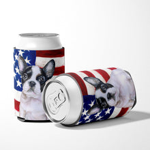Load image into Gallery viewer, French Bulldog Black White Patriotic Can or Bottle Hugger BB9710CC