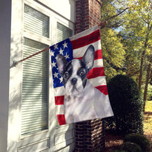 Load image into Gallery viewer, French Bulldog Black White Patriotic Flag Canvas House Size BB9710CHF