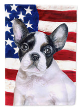 Load image into Gallery viewer, French Bulldog Black White Patriotic Flag Canvas House Size BB9710CHF