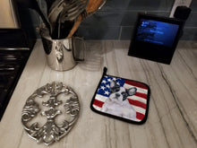 Load image into Gallery viewer, French Bulldog Black White Patriotic Pot Holders - Set of 2 - Heat-Resistant Kitchen Essentials BB9710PTHD