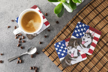 Load image into Gallery viewer, Siberian Husky #2 Patriotic Foam Coaster  BB9712FC