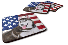 Load image into Gallery viewer, Siberian Husky #2 Patriotic Foam Coaster  BB9712FC