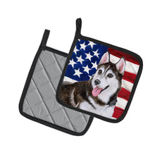 Load image into Gallery viewer, Siberian Husky #2 Patriotic Pot Holders - Set of 2 - Heat-Resistant Kitchen Essentials BB9712PTHD