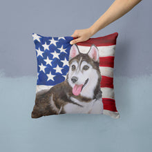 Load image into Gallery viewer, Siberian Husky #2 Patriotic Throw Pillow - 14x14 Decorative Pillow – Art for Your Home &amp; Patio BB9712PW1414