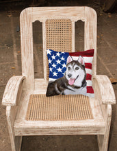 Load image into Gallery viewer, Siberian Husky #2 Patriotic Fabric Decorative Pillow BB9712PW1818