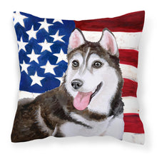 Load image into Gallery viewer, Siberian Husky #2 Patriotic Fabric Decorative Pillow BB9712PW1818