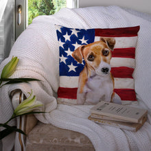 Load image into Gallery viewer, Jack Russell Terrier #2 Patriotic Throw Pillow - 14x14 Decorative Pillow – Art for Your Home &amp; Patio