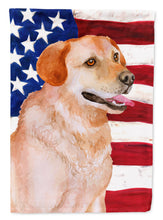 Load image into Gallery viewer, Labrador Retriever Patriotic Flag Canvas House Size BB9714CHF