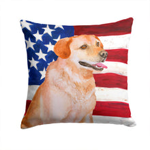 Load image into Gallery viewer, Labrador Retriever Patriotic Throw Pillow - 14x14 Decorative Pillow – Art for Your Home &amp; Patio