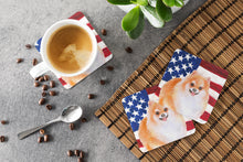Load image into Gallery viewer, Pomeranian #2 Patriotic Foam Coaster  BB9716FC