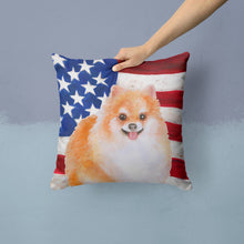 Load image into Gallery viewer, Pomeranian #2 Patriotic Throw Pillow - 14x14 Decorative Pillow – Art for Your Home &amp; Patio BB9716PW1414