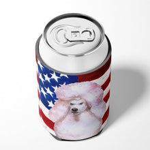 Load image into Gallery viewer, White Standard Poodle Patriotic Can or Bottle Hugger BB9717CC