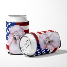 Load image into Gallery viewer, White Standard Poodle Patriotic Can or Bottle Hugger BB9717CC