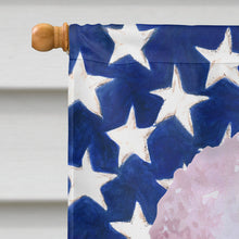 Load image into Gallery viewer, White Standard Poodle Patriotic Flag Canvas House Size BB9717CHF