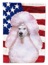 Load image into Gallery viewer, White Standard Poodle Patriotic Flag Canvas House Size BB9717CHF