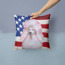 Load image into Gallery viewer, White Standard Poodle Patriotic Throw Pillow - 14x14 Decorative Pillow – Art for Your Home &amp; Patio BB9717PW1414
