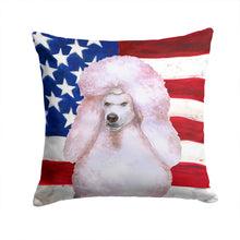 Load image into Gallery viewer, White Standard Poodle Patriotic Throw Pillow - 14x14 Decorative Pillow – Art for Your Home &amp; Patio BB9717PW1414