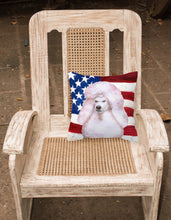 Load image into Gallery viewer, White Standard Poodle Patriotic Fabric Decorative Pillow BB9717PW1818